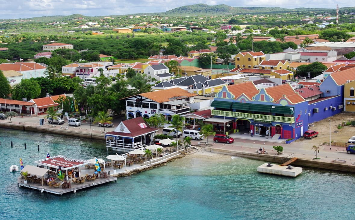 Caribbean Netherlands city skyline
