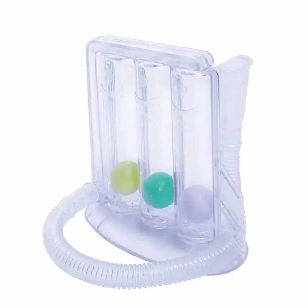 Transparent Portable Three Balls Spirometer Breathing Trainer Incentive Spirometer