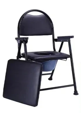 Round Backrest Commode Toilet Chair (Carbon Steel)