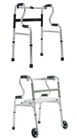 Dual-Armrest Walking Aid with Wheels (Aluminum Alloy)